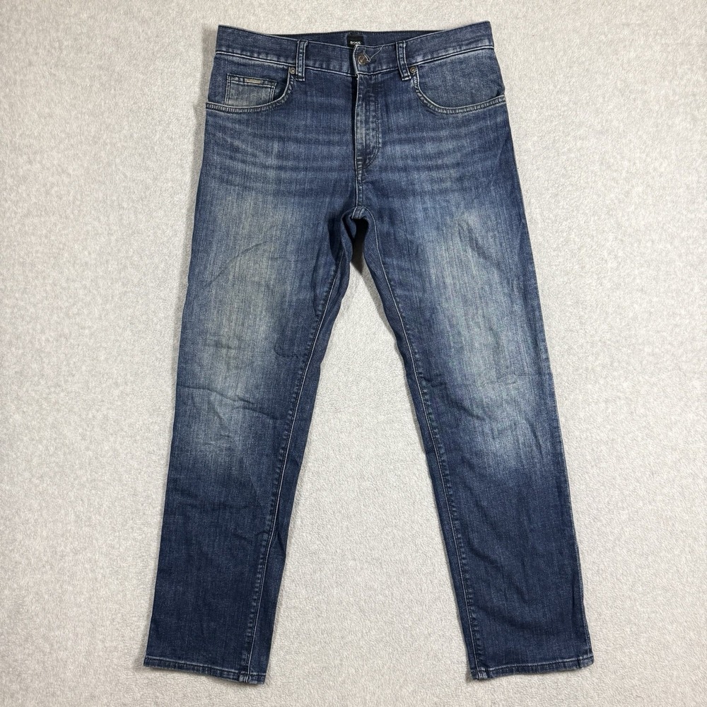 HUGO BOSS Black label Maine1 Jeans Mens 32x30‎ Whiskers Faded Relaxed Stretch